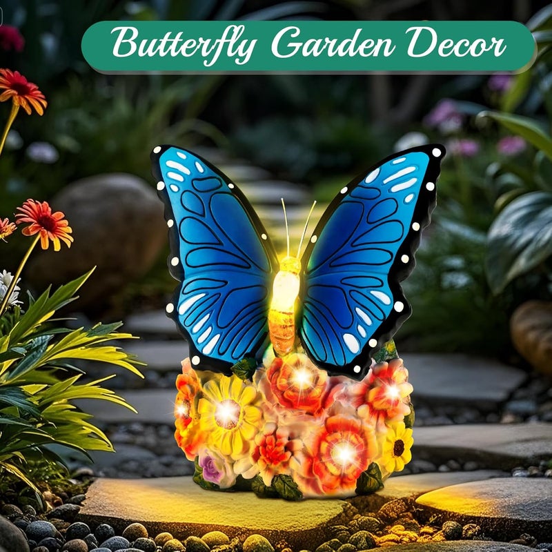 linkax Butterfly Gifts for Women Mom Grandma Sister, Grandma Christmas Gifts, Butterfly Statue Solar Lights Outdoor Garden Decor for Outside Yard Patio Balcony Front Porch Home Decorations Ornaments - Image 5